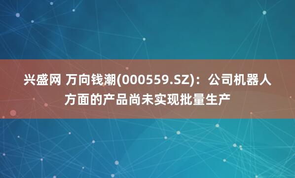 兴盛网 万向钱潮(000559.SZ)：公司机器人方面的产品尚未实现批量生产
