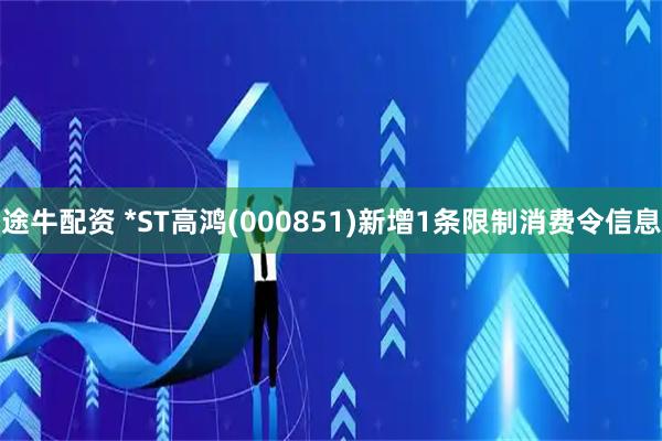 途牛配资 *ST高鸿(000851)新增1条限制消费令信息